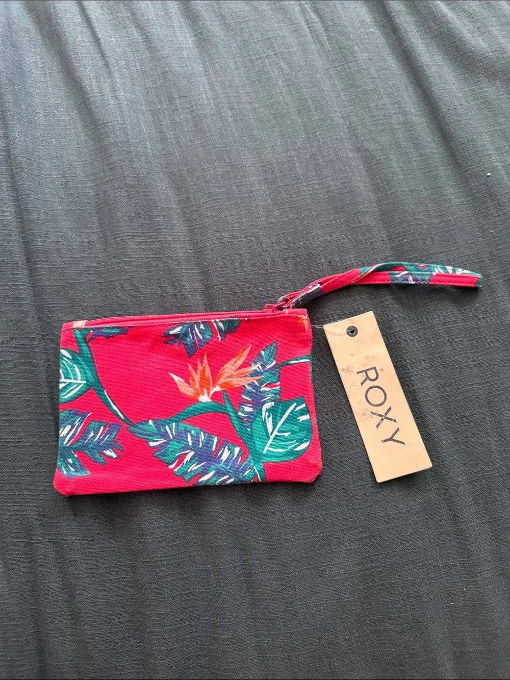 ROXY “TO THE BEACH” Multicolor Tropical Wristlet Pouch